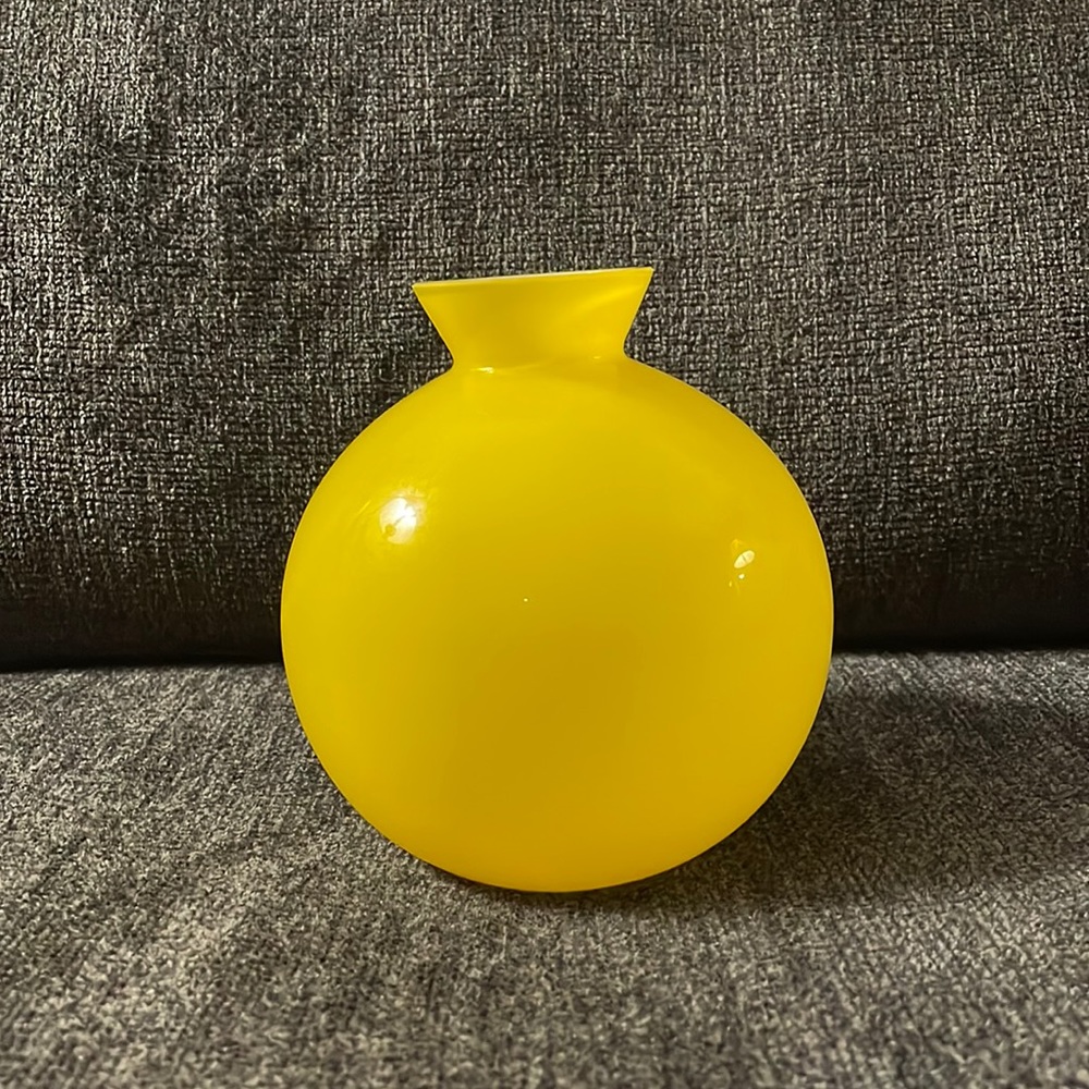 Crate & Barrel Yellow Candy Vase - New in Box